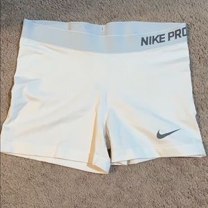 White Nike Pro Shorts